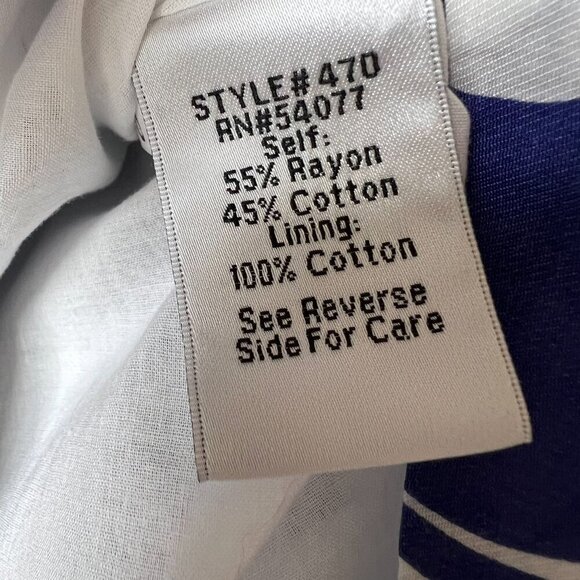 Cabi Skirt Womens Size 0 Blue & White Lombard Geo Swirl Cotton Blend Pleated - Picture 11 of 15